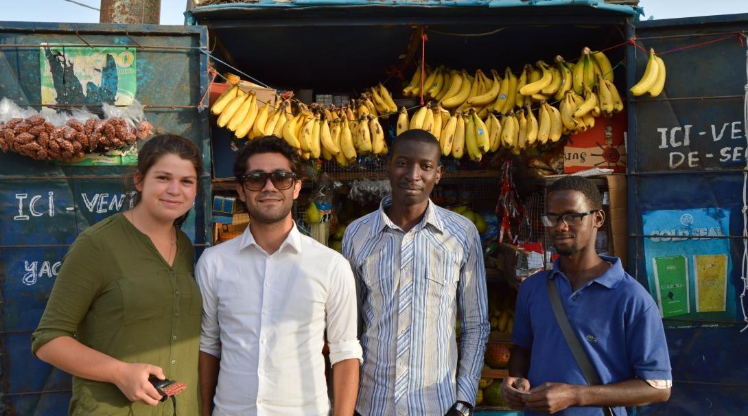 A local beneficiary with the small business he built with the support of Projects Abroad voluntourists. Voluntourists visit the small business they helped a local man build with the support of Projects Abroad.